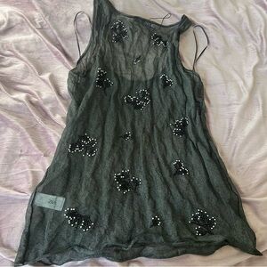 Zara Sheer Black Embellished Top